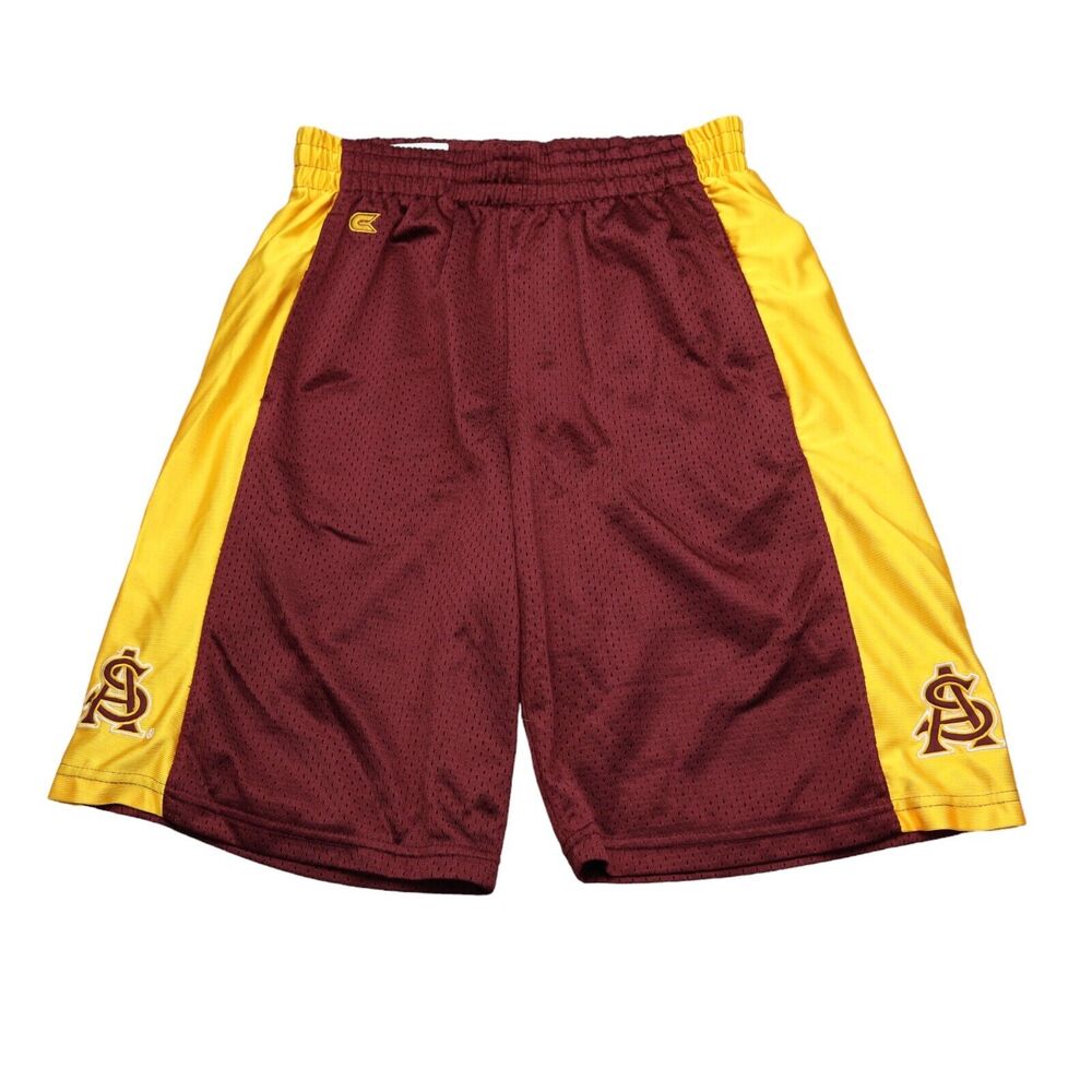Colosseum Shorts Boys XL Red Yellow Elastic Waist Drawstring Pocket Mesh